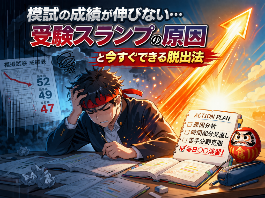 模試の成績が伸びない…受験スランプの原因と今すぐできる脱出法